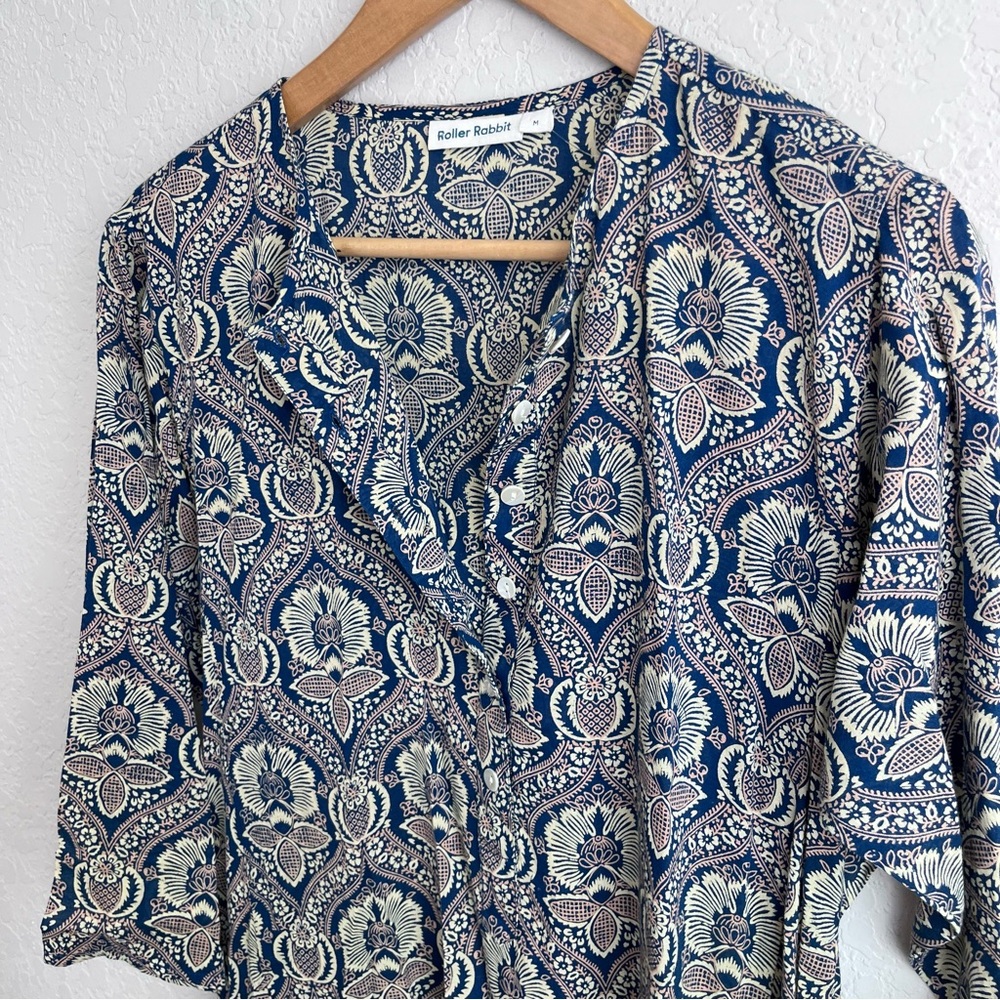 Roller Rabbit Maxi Kaftan Dress Floral Paisley - Picture 7 of 10